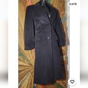 Vintage Escada Wool/angora/rabbit hair gray coat Sz 34 US sz 4 pockets